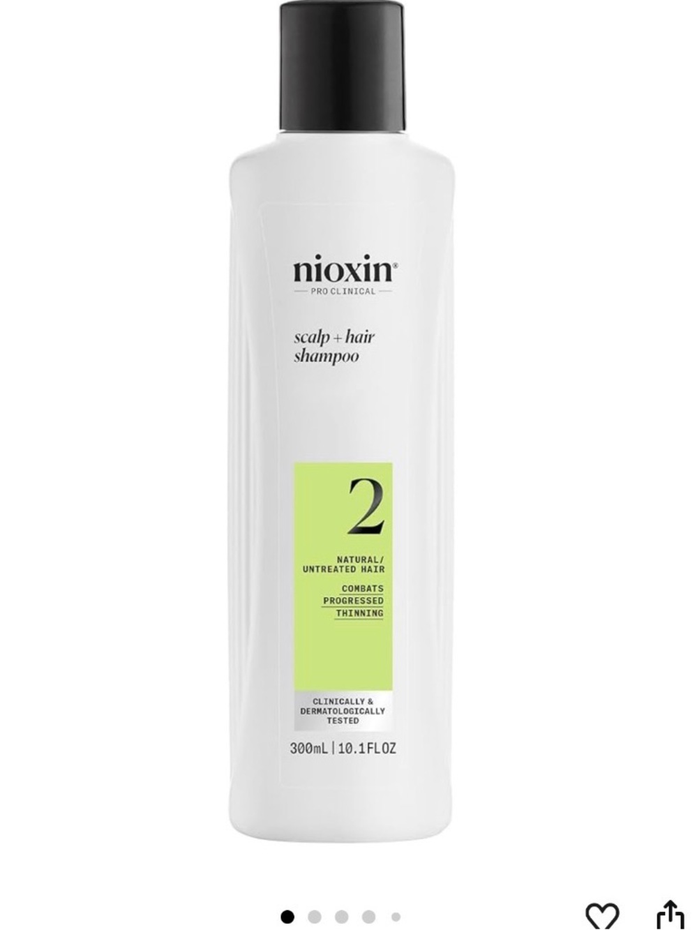NIOXIN Scalp + Hair Shampoo #2 Natural/Thinning Untreated Hair  (10.1oz) New